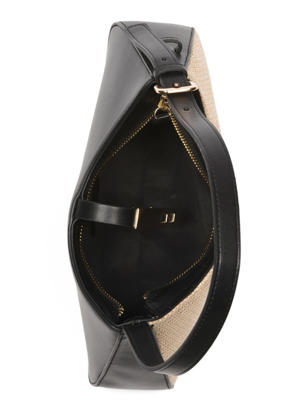 House of Harlow 1960 Beige Woven Shoulder Bag with Black Trim - Picture 3 of 3